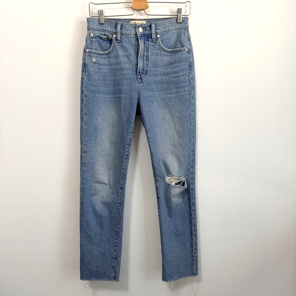 Madewell Jeans 26 The Perfect Vintage Raw Hem Blue High Waist 28x27 Casual
